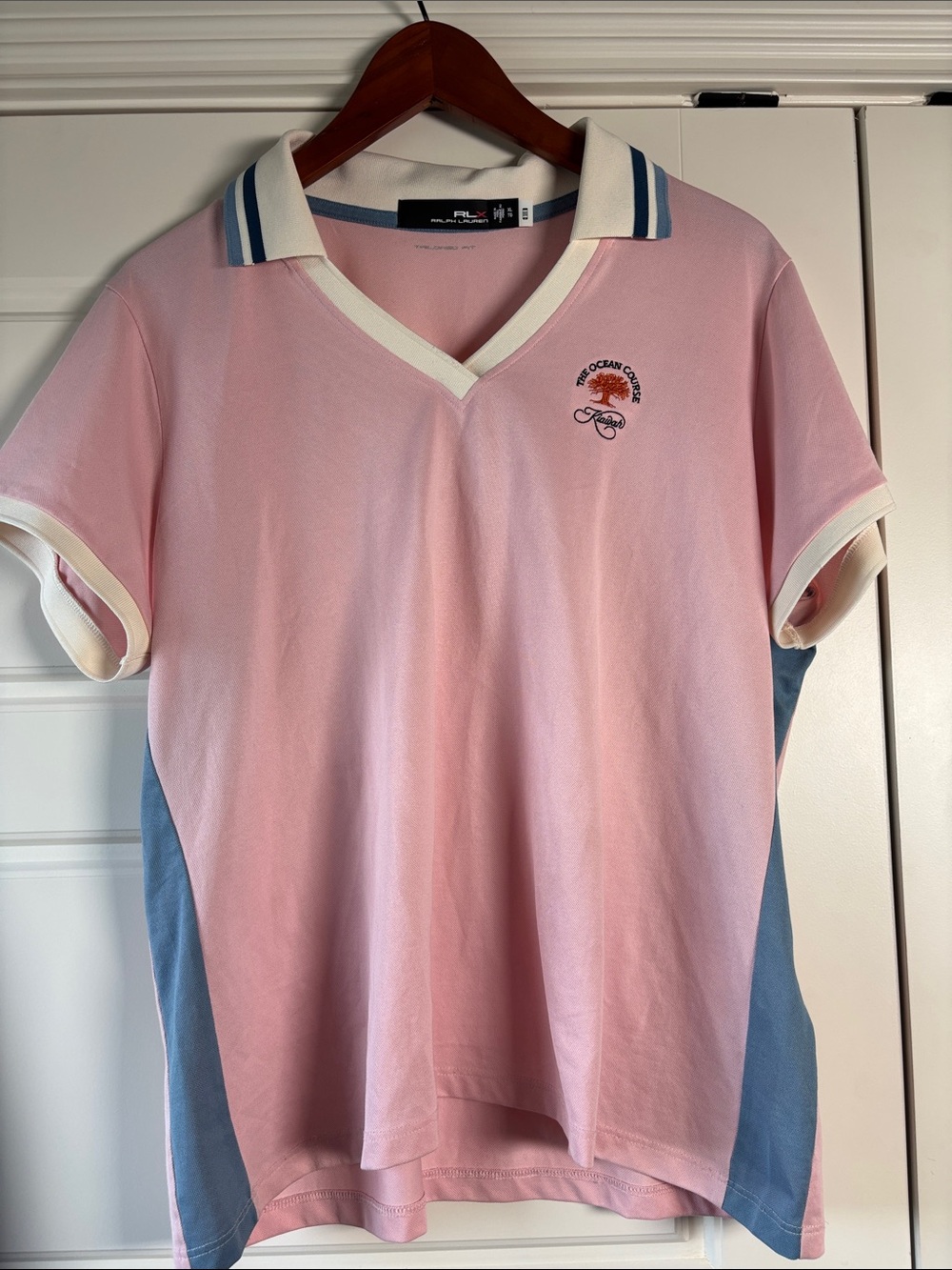 RLX Ralph Lauren Wonen’s Pink “The Ocean Course” Kiawah Island Golf Polo
